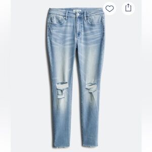 Cosmic Blue Adrienne Boyfriend Distressed Crop Jean